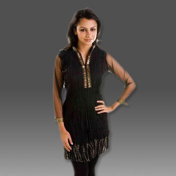 Black Crepe Kurti Glamor In Summer